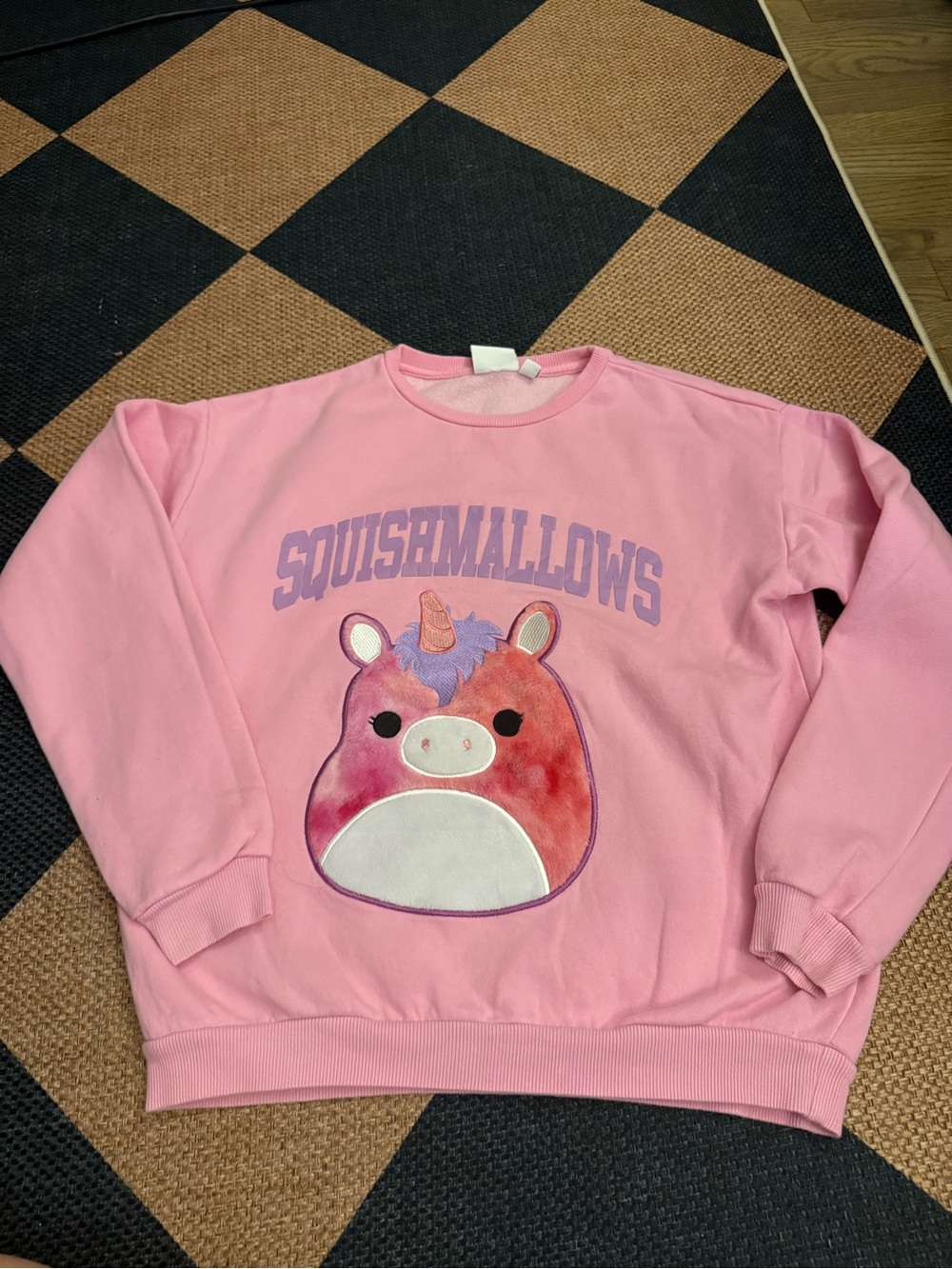 Squishmallows Pink Kids Sweatshirt with Unicorn Graphic